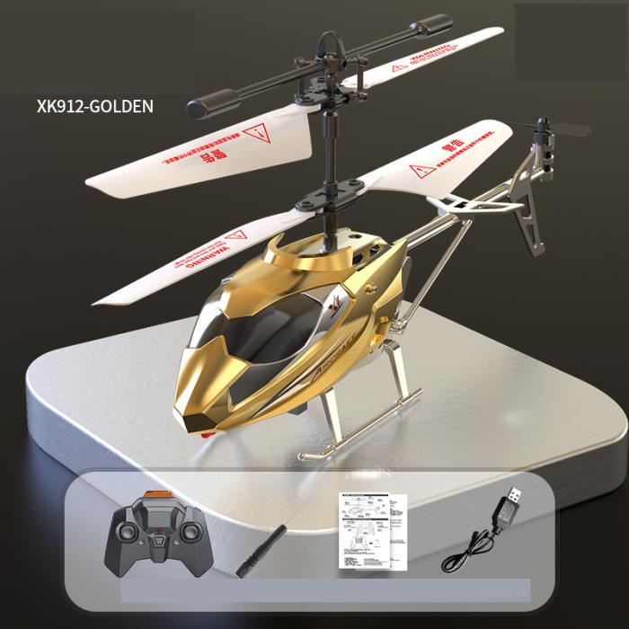 A d'or-Hélicoptère télécommandé résistant aux chutes, modèle de  jouet'extérieur, cadeau, 3.5 canaux
