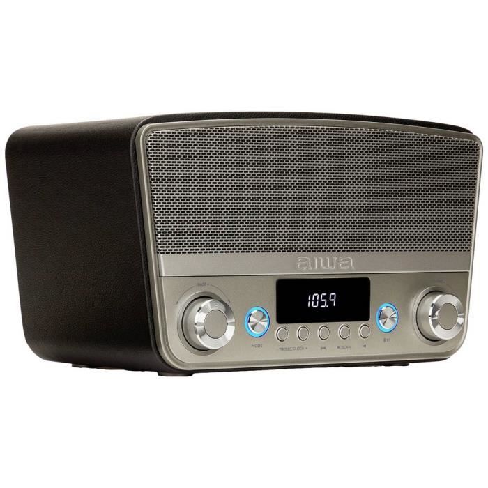 Radio AM/FM De Poche Aiwa RS-55 – Noir – Écouteurs Stéréo Métal Inclus – Audio Haute Définition – Portable Et Léger