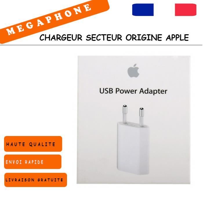 CHARGEUR DE BATTERIE pour Apple iPhone original 1A 5W + CABLE foudre MD818  Apple d'origine 100% 1 Blanc Metro pour Apple iPhone orig - Cdiscount  Téléphonie