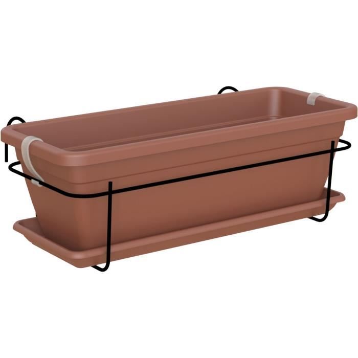 ARTEVASI - Kit balcon Jardinière venezia 50cm terre cuite 50 x 19,5 x h16,3 cm - 1,14l