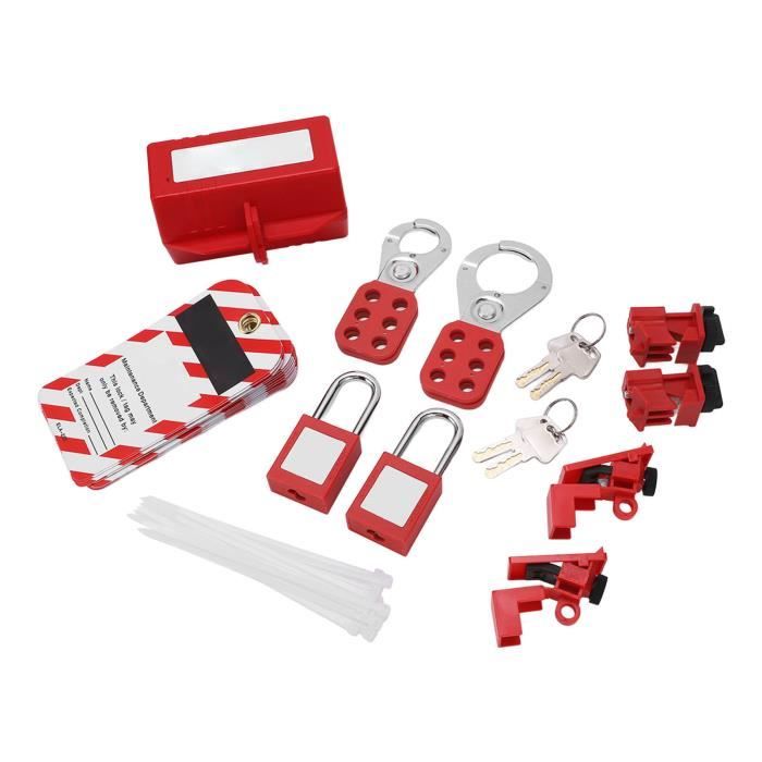 Lockout Tagout Locks Kit avec cadenas de sécurité Hasps Disjoncteur ...