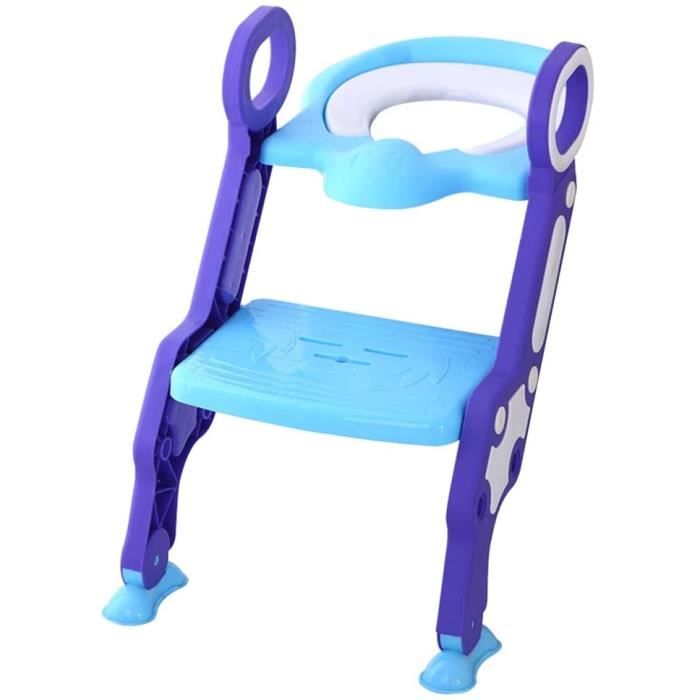 Siège Toilette Enfant Pliable Avec Échelle Réglable Violet - Entraînement Propreté 1 à 7 Ans
