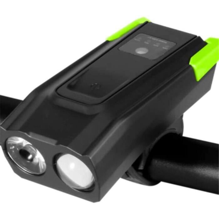 Lampe VTT Alomejor Yanmeer – LED Puissante Rechargeable – Étanche – Klaxon Intégré – Noir – Éclairage Avant Vélo