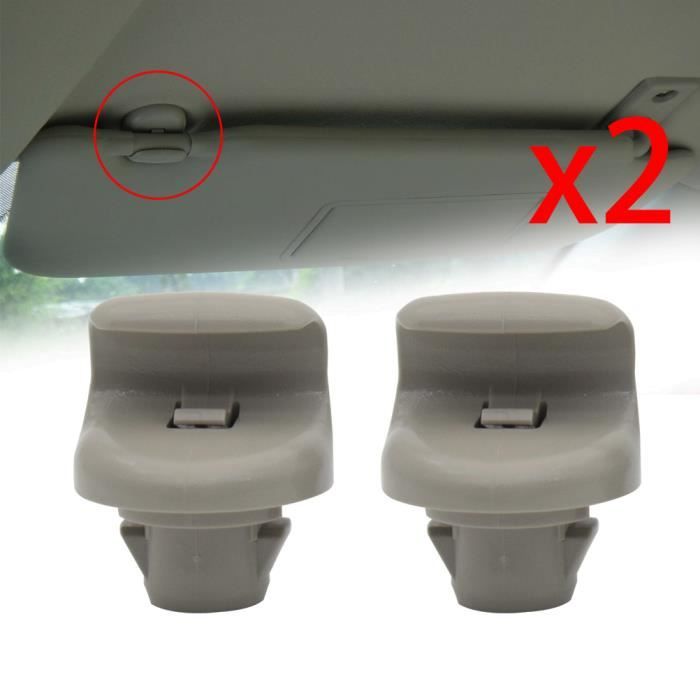 2 Clip Di Ritenuta Per Parasole Nissan Qashqai J10 E Dualis (2007-2014) – Gancio Di Supporto Grigio, Ricambio OE 96409BC402, Facile Da Montare