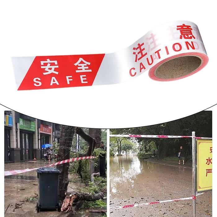Bande De Barrière De Sécurité – Rouge Et Blanc – 75 Mm X 500 M – Signalétique Danger