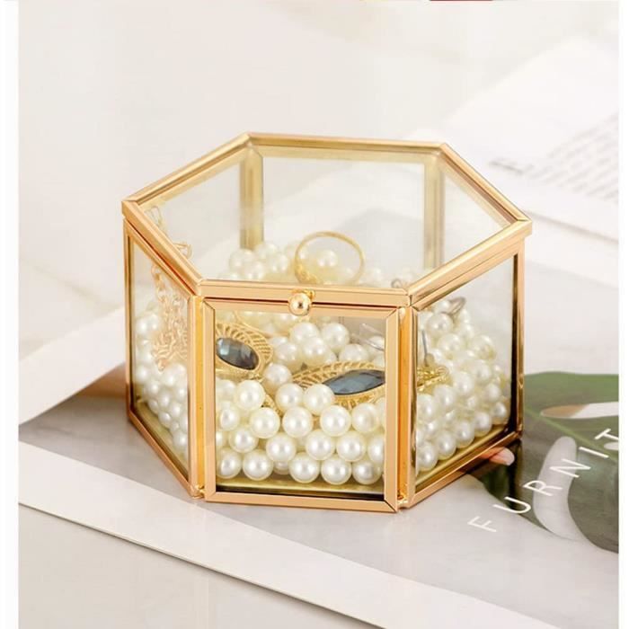 Boîte à Bijoux Rectangulaire En Verre Noir Vintage - 27.5x18x10.2 Cm, Rangement Et Décoration élégante - 4