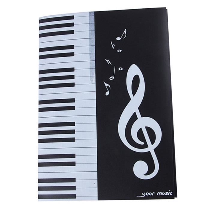 Classeur Partitions Musique A4 Double Face 20 Pages - Porte-Musique Noir Anti-Reflet