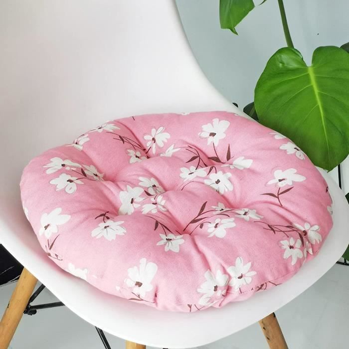 Lot De 2 Coussins Ronds Mozzeilee 40x40 Cm - Pour Chaise, Sol, Jardin - Intérieur/Extérieur - Jaune