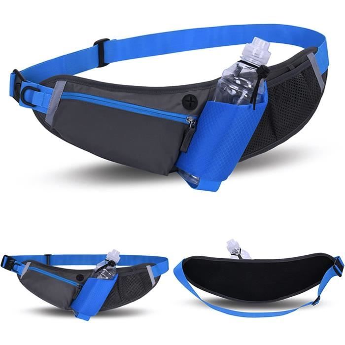 Ceinture De Running Avec Porte-bouteille - 4 Poches étanches - Ajustable 60-110 Cm - Pour Smartphone Jusqu'à 7,5 Pouces