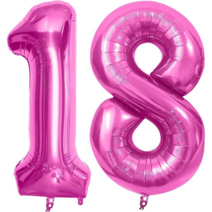 Ballon Chiffre 18 ans aluminium Or Rose 86cm : Ballons 18 ans