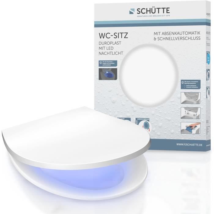 Abattant Wc Avec Systeme D Abaissement Automatique Et Veilleuse Led Couvercle De Toilette Lumineux A Fermeture Rapide A Y759 Cdiscount Bricolage