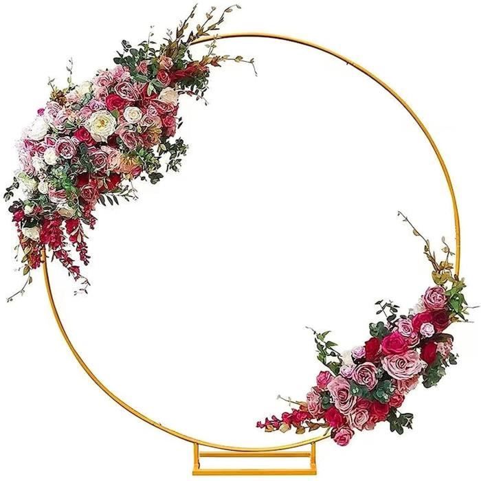 Arche Métallique Ronde 2,7x2,4 M Pour Mariage Ou Anniversaire - Structure En Acier, Décorations DIY (ballons, Fleurs)