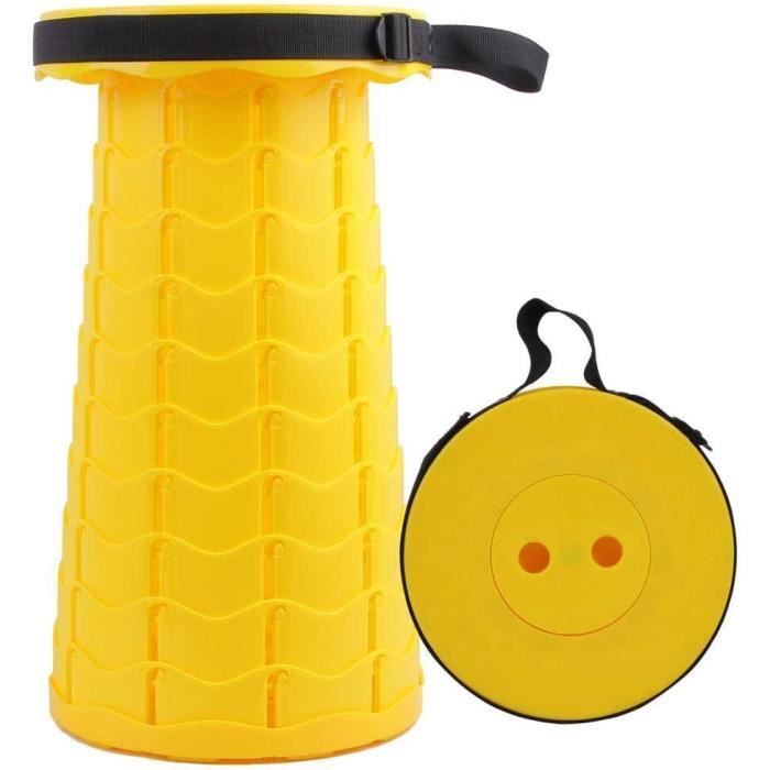 Tabouret Télescopique Réglable 180kg – Chaise Pliante Portable 850g, Hauteur 6,5-45cm, Pour Camping, Pêche, BBQ