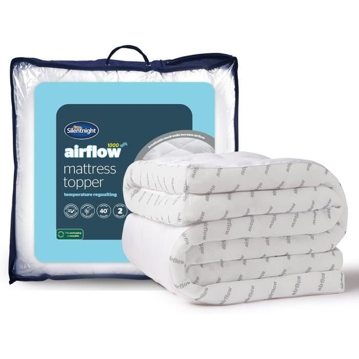 Silentnight Airflow 1000 Surmatelas Extra Épais Pour Très Grand Lit - 10cm Confort Respirant