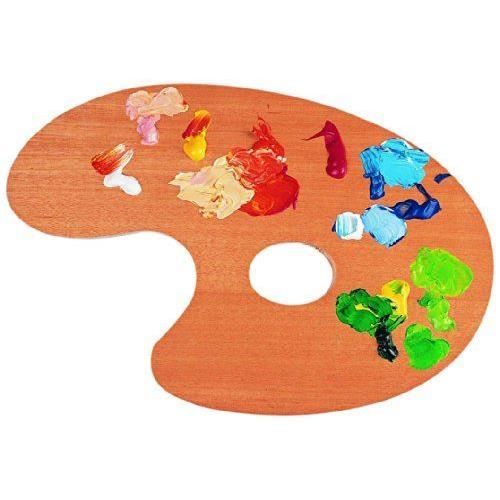 Palette Peinture En Bois Vintage 20x30 Cm - Pour Huile Et Acrylique, Trou Pour Pouce, Outil Artiste