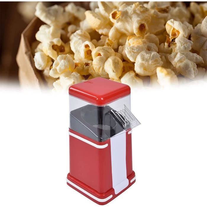 Machine à Popcorn à Air Chaud 1200W - Sans Huile, 3 Minutes, Capacité 120g/min, Rétro Rouge, Pour Cinéma Maison, Soirées