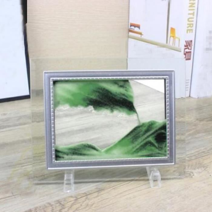 Yuomiker Images de Sable Rotatives 3D Dynamiques, Cadre en Verre Rond de Peinture de Sand Fluide, Décoration Relaxante, Maison, Art de Bureau(Jaune, 7 Pouces