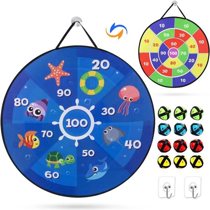 Cible de fléchettes Velcro pour enfants - Pliable - Double face - Avec  motifs et chiffres - Avec 12 balles collantes - Disque d[116] - Cdiscount  Jeux - Jouets