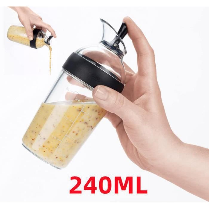 SILBERTHAL Shaker Vinaigrette En Verre Gradué 500 Ml Avec 4 Recettes Et Couvercle - Bouteille À