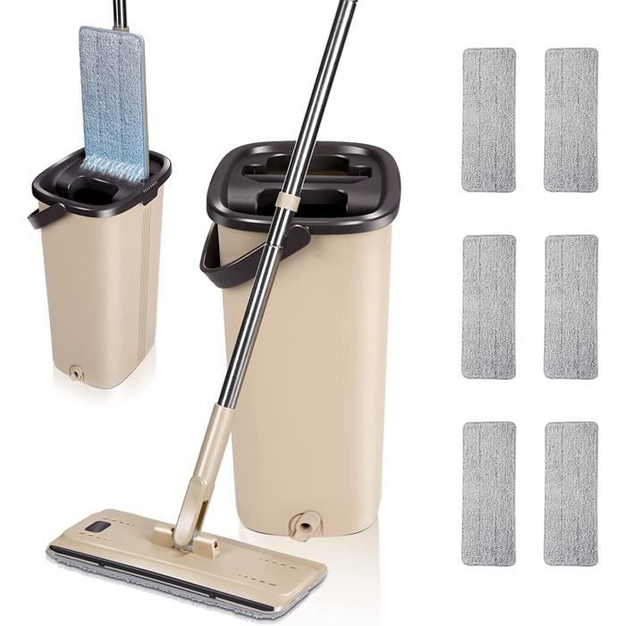 Speed Wash Bi-Bac - Kit Serpillière Microfibre & Seau Essoreur 2 Bacs