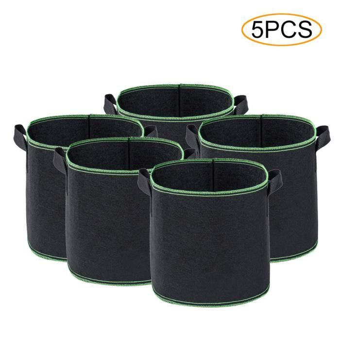 pots de tissu ronds recipient de racine de poche de plante elevent le recipient de pot d aeration de sac 5pc return 968 cdiscount jardin