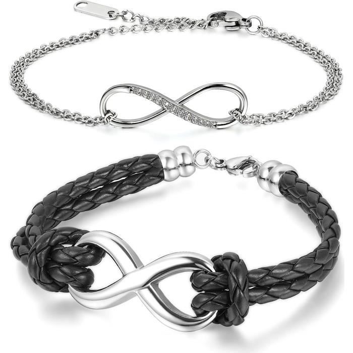 Dreamtimes Infinity Coeur Cheville Femme - Bracelet De Cheville Acier Inoxydable Réglable Symbole Amour