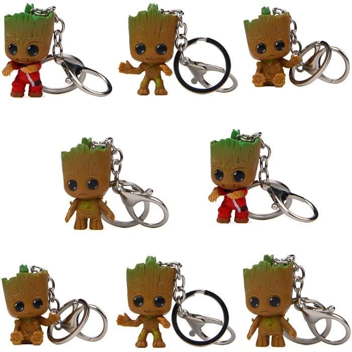 Baby Groot 8 Pieces Anneau De Cle Figurine D Action Du Film Classique Je S Appelle Bebe Groot Convient Pour La Decoration De Fe Cdiscount Bagagerie Maroquinerie