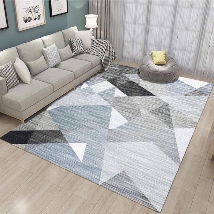 Tapis Salon Moderne 140x200 Cm 1A2T - Motif Géométrique Multicolore - Polypropylène Ras, Antidérapant - 9