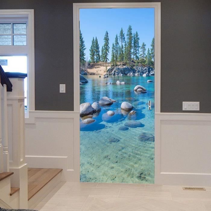 Adesivi Per Porte In Pvc Poster Per Porta Autoadesivo 3D Fiore Fiore Dorato Tridimensionale 77 X 200 Cm Adesivo Per Porta Fai-Da-Te Adesivo Murale Per La Casa Decalcomanie Per La Casa Adesivo