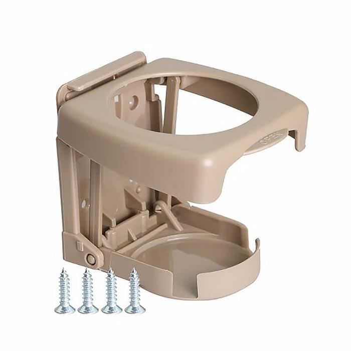 Porte-gobelet Voiture Universel Qiilu | Pliable | Noir | Pour Canettes Et Bouteilles | Fixation Adhésive Ou Vis