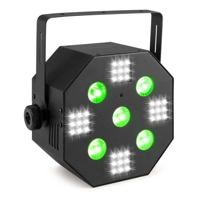 BeamZ MULTIACE2 Jeu de lumière 2 en 1 RGB - Projecteur UV et Stroboscope Mode automatique & Détection du son