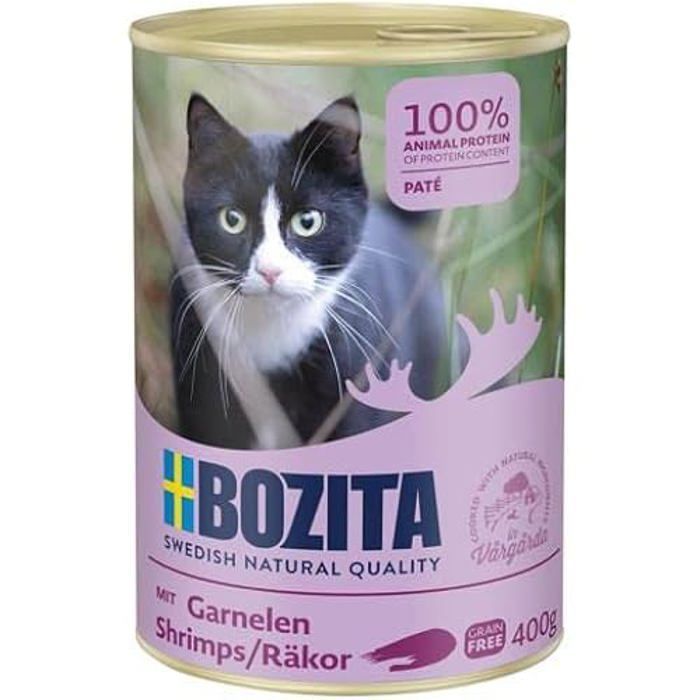 Nourriture pour chat - BOZITA - Crevettes - Pâtée - 6 x 400 g - Aliment complet pour chatons