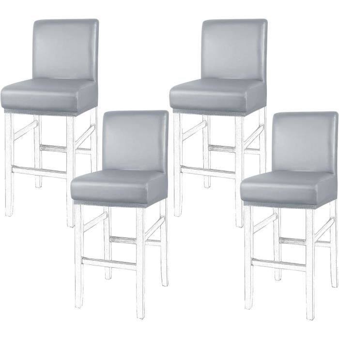 Housse De Tabouret De Bar Avec Dossier, Extensible Housse De Chaise De Tabouret De Bar Cuir