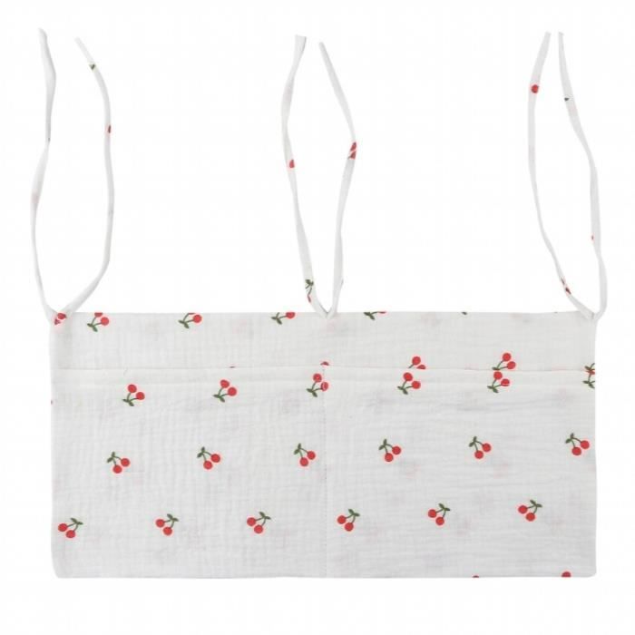 Organisateur Lit Bébé Suspendu - Sac Rangement Double Poche Coton Pour Jouets, Couches & Accessoires