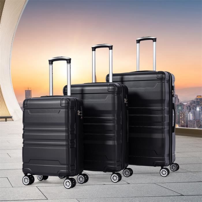 Lot de 3 valises M-L-XL, valise à main avec serrure TSA et poignée