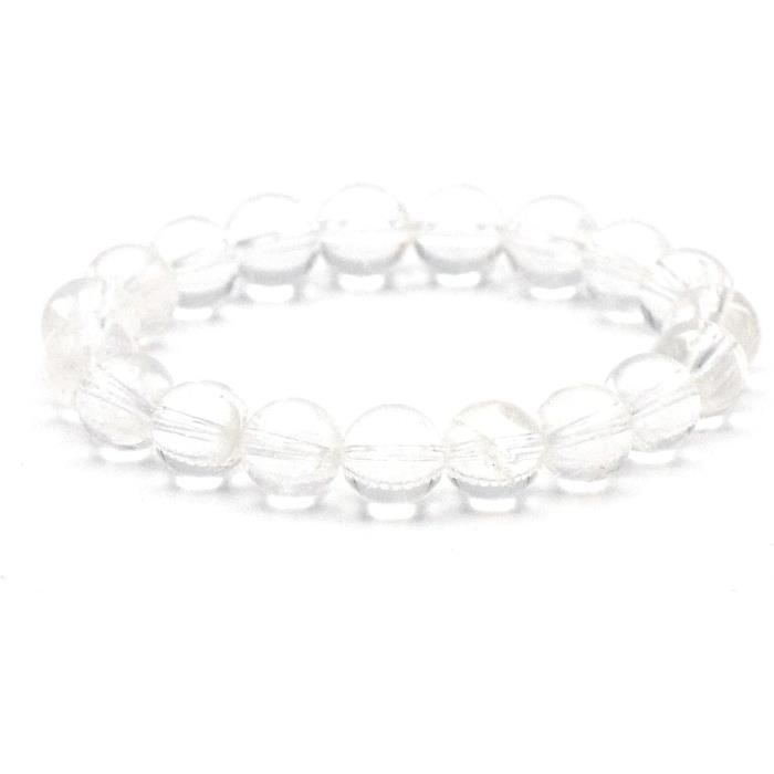 Miracles Minéraux Bracciale In Pietre Naturali 4mm - Artigianale Francese, Sottile E Regolabile