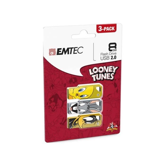 Clé USB EMTEC Looney Tunes LT01 - 8 Go - Gris - USB 2.0 - Jusqu'à 15 Mo/s