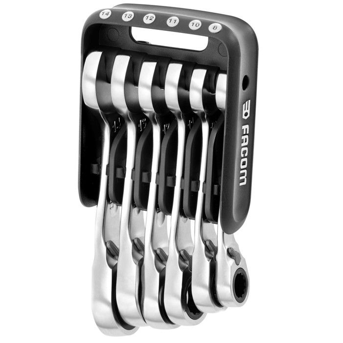 Jeu de 10 clés mixtes FACOM 467BS.JP10PB À cliquet Courtes Sur étui portatif