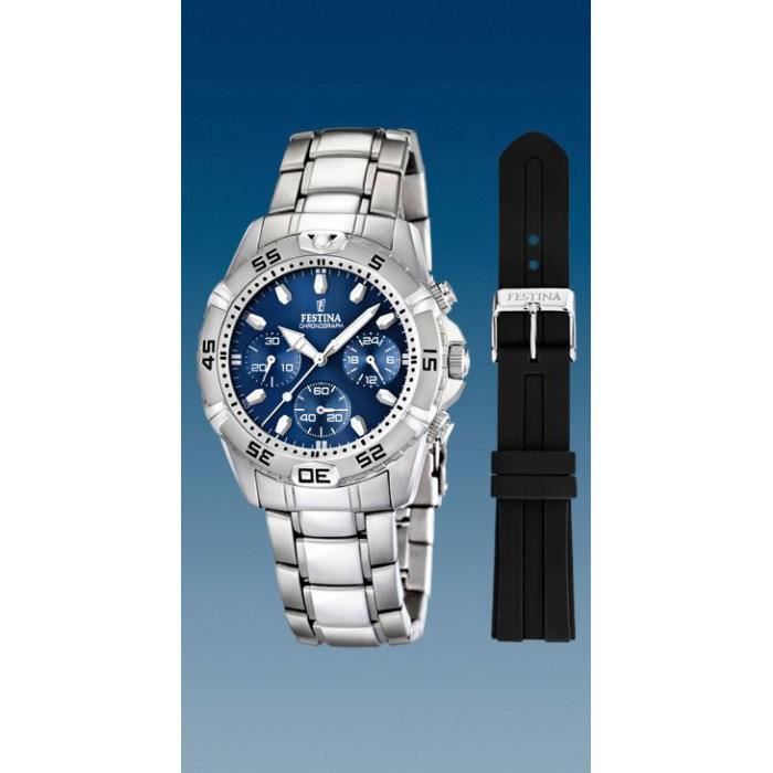 Coffret Montre Homme Festina F16635 B Chronographe Acier