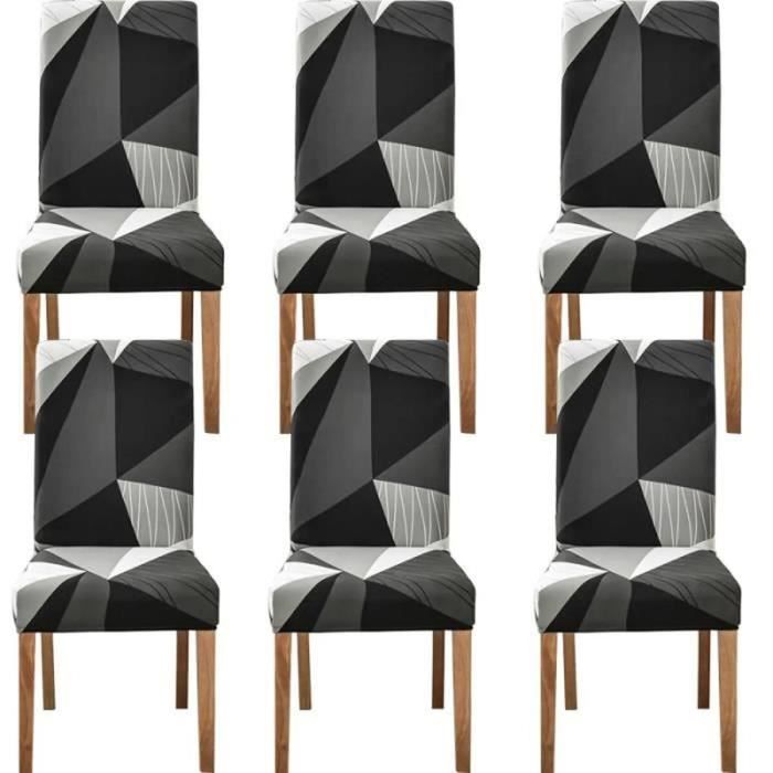 Housses de Chaise Salle à Manger Gris - FREOSEN - 6PCS - Contemporain - Design - Lavable