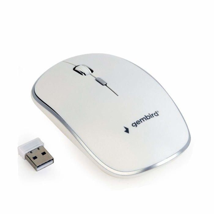 Souris sans fil - GEMBIRD - MUSW-4B-01-W - Blanc - 1600 dpi - 4 boutons