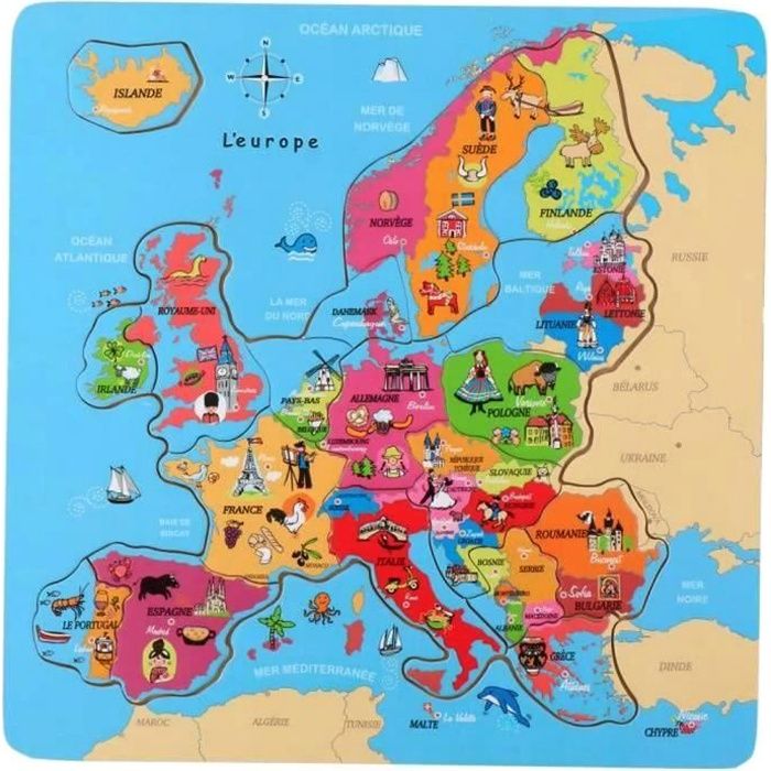 Casse-tête Eurographics pour enfant 100 pièces - L'Europe - Coop Zone