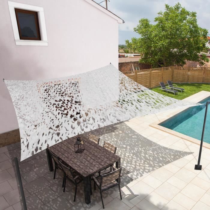 Voile D Ombrage Carre Design Ombriere Camouflage 3x3 M Blanc Achat Vente Voile D Ombrage Voile D Ombrage Carre Design Cdiscount