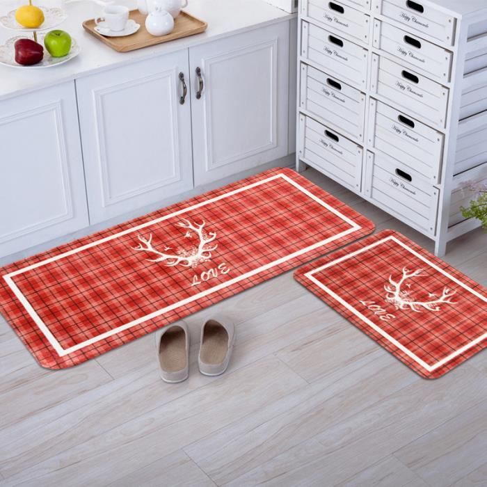 Tapis De Cuisine Antidérapant Absorbant En Polyester - Gris, 45x120cm