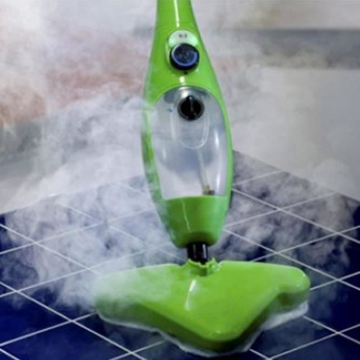 Balai à Vapeur 5 En 1 H2O Mop X5 - Nettoyeur Multifonction Puissant Pour Sols, Tapis Et Surfaces, Vert