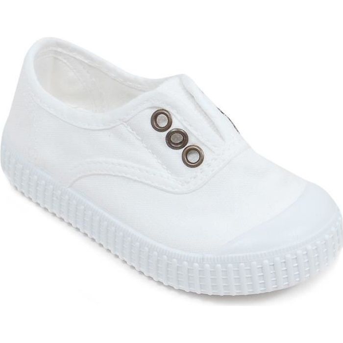 Basket Victoria Blanche en toile VICTORIA Mixte Lacets Textile Enfant