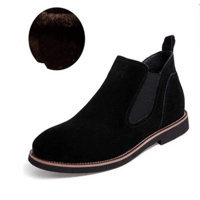 Chaussure Homme plus velours de cuir Noir - Cdiscount