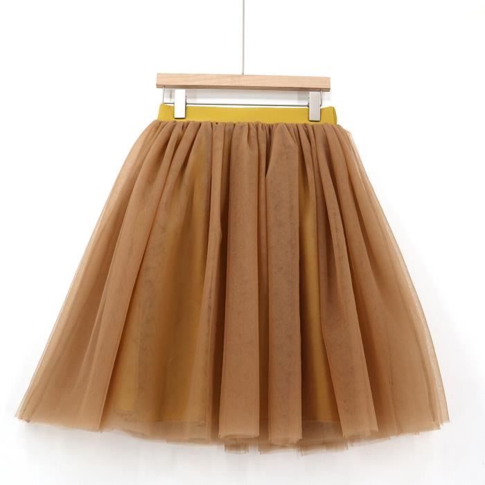 Jupe Tutu 5 Couches Tulle Élastique Femme Et Ado - Style Vintage Années 50 - Jaune, Blanc, Noir, Rouge
