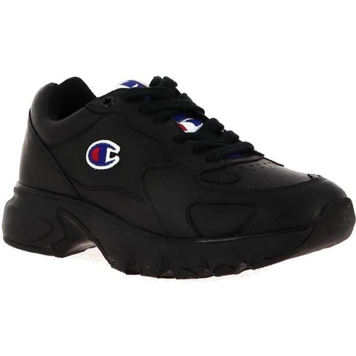 Baskets mode homme - CHAMPION - CWA-1 Leather - Cuir noir - Lacets - Semelle épaisse