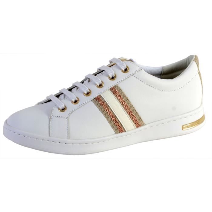 Basket Geox Femme D Jaysen A Cuir Blanc Rose L ger et